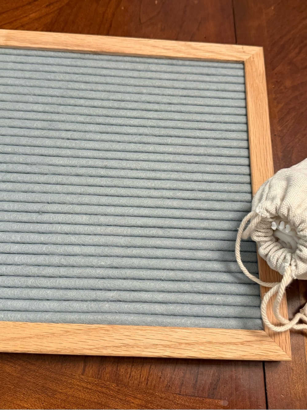 Gray Felt Letter Board with Natural Wood Frame - Home Storage & Organization